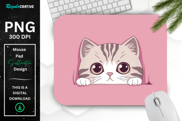 Kawaii American Shorthair Cat Mouse Pad Grafik Druckbare Illustrationen Von Regulrcrative