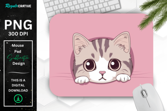 Kawaii American Shorthair Cat Mouse Pad Gráfico Ilustraciones Imprimibles Por Regulrcrative
