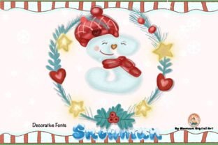 Snowman Czcionki Dekoracyjne Czcionka Przez Noomam Happy digital Art 2