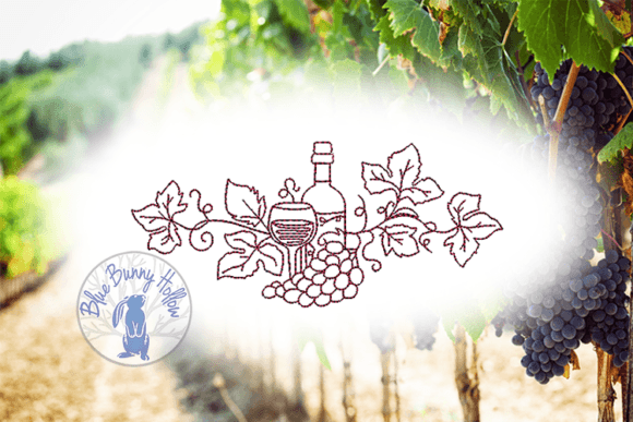 Wine Tasting 8 Wine & Drinks Embroidery Design By Blue Bunny Hollow