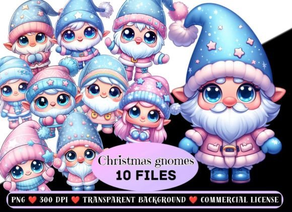 Cute Christmas Gnomes Png Bundle Graphic Illustrations By AnetArtStore