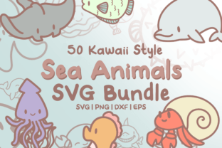 Sea Animals SVG Illustrations Gráfico Manualidades Por HalieKStudio 1
