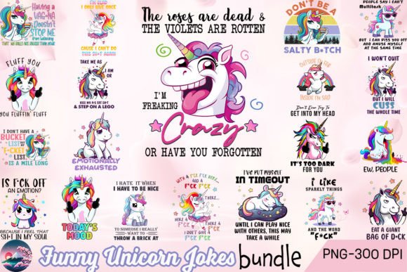 Funny Unicorn Jokes Sublimation Bundle Gráfico Manualidades Por Cherry Blossom