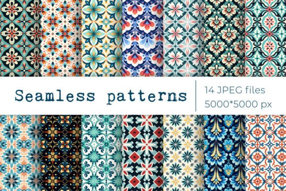 Geometric Ornamental Seamless Patterns Graphic Patterns By TanyaPrintDesign