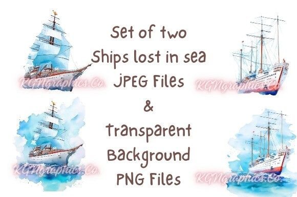 Maritime Mystique: Lost Ships Graphics Graphic AI Transparent PNGs By KGNgraphics.Co.
