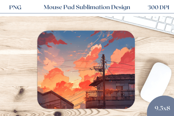 Sky Mouse Pad Sublimation Design Illustration Graphiques AI Par Ailirel Design