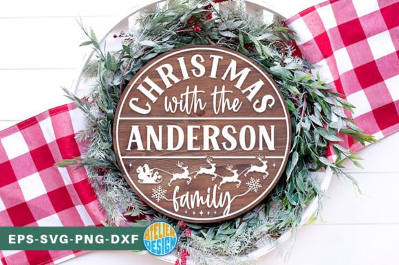 Christmas Family Monogram Sign SVG Graphic 3D SVG By Atelier Design