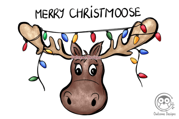 Merry ChristMoose Christmas Sublimation Graphic Crafts By owlsome.designs