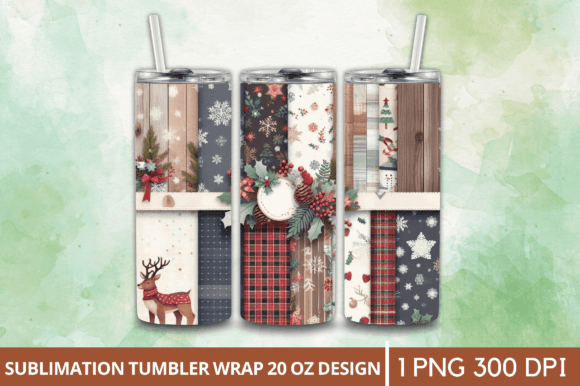 3D Country Christmas 20 OZ Tumbler Graphic Illustrations By Craft Fair