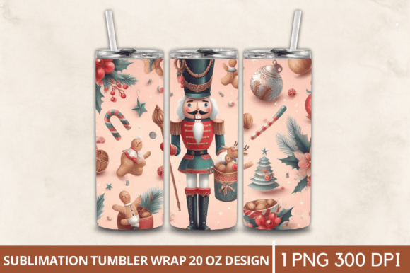 3d Nutcracker Christmas 20 OZ Tumbler Graphic Illustrations By Craft Fair