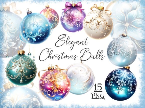 Elegant Chrismas Ball Png Bundle Graphic AI Transparent PNGs By FantasyDreamWorld