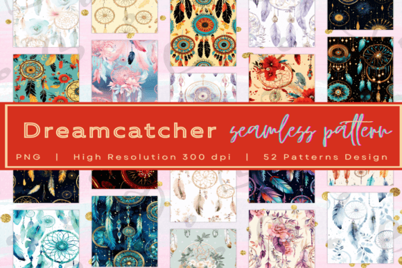 Enchanting Dreamcatcher Pattern Paper Grafica Motivi AI Di ElevenZeroTwo