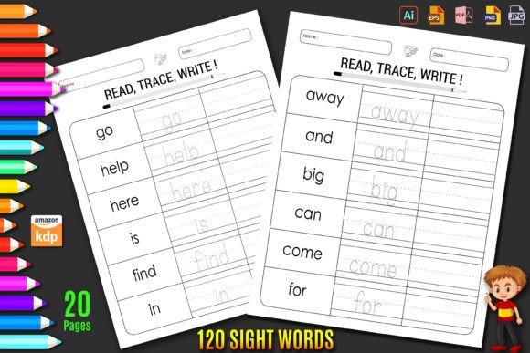 Sight Words | Read, Trace, Write Graphic 1st grade By Self Graphics House