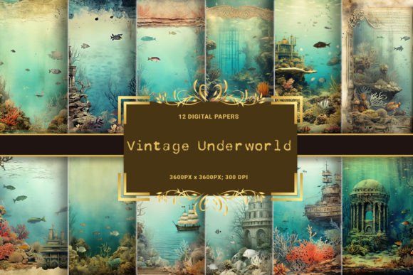 "Vintage Underworld" Collection Graphic Backgrounds By Fun Digital