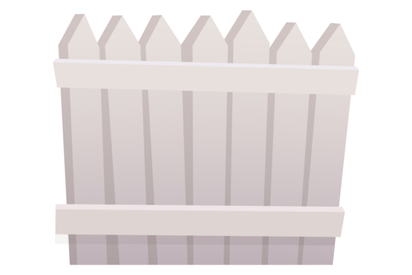 White Fence Cartoon Icon. Picket Wooden Graphic Illustrations By smartstartstocker