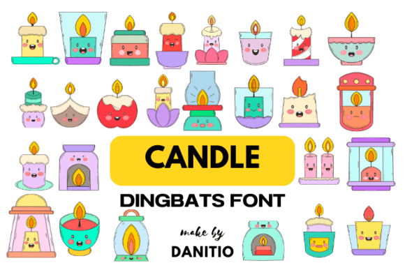 Candle Dingbats Font By danita.kukkai