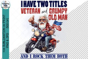 Funny Grumpy Old Man Veteran Motorcycle Graphic T-shirt Designs By RamblingBoho 1