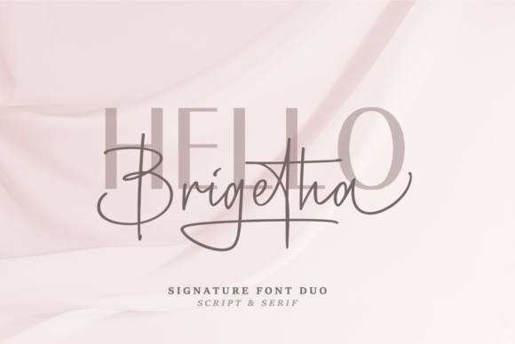 Brigetha Script & Handwritten Font By hptypework