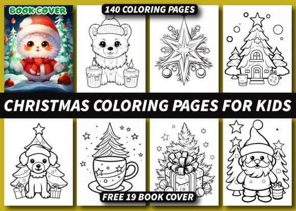 140 Christmas Coloring Pages for Kids Gráfico Páginas y libros de colorear para niños Por ArT DeSiGn