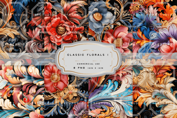 CLASSIC FLORALS. Seamless Pattern Pack 1 Graphic Patterns By RFStudio