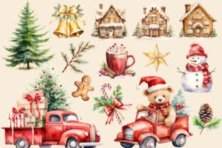 Watercolor Christmas Clipart PNG Graphic AI Transparent PNGs By primroseblume 4