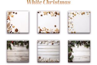 White Christmas Digital Paper Pack Illustration Fonds d'Écran Par DifferPP 3