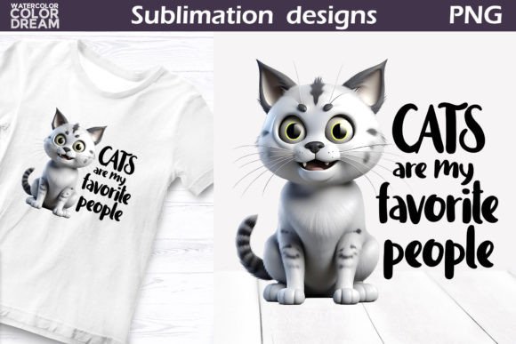 Cat Quote Sublimation Design Graphic Illustrations By WatercolorColorDream