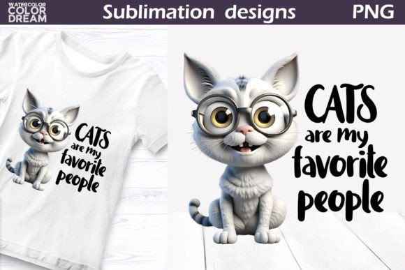 Cat Quote Sublimation Design Graphic Illustrations By WatercolorColorDream