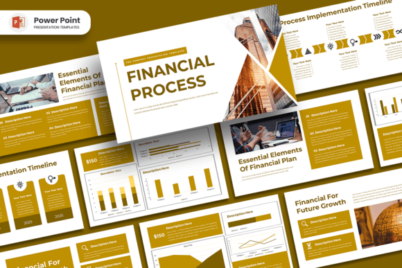 Financial Process - PowerPoint Template Gráfico Plantillas de Presentación Creativas Por qrdesignstd