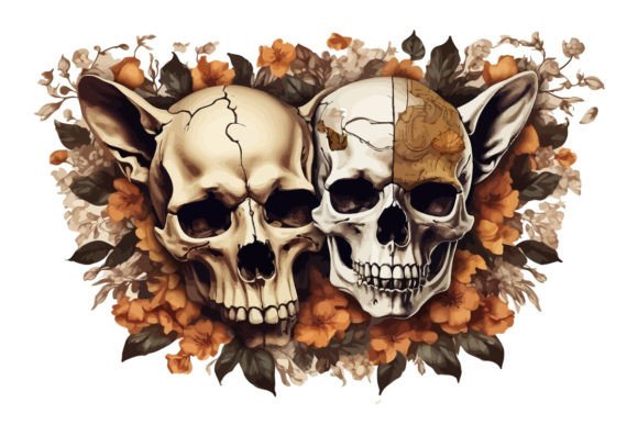 Skeleton Skull Tattoo Graphic Illustrations By Mousumebd