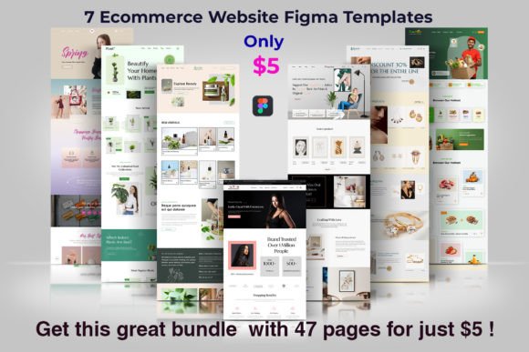 7 Ecommerce Website Figma Templates Graphic UX and UI Kits By shahtech50