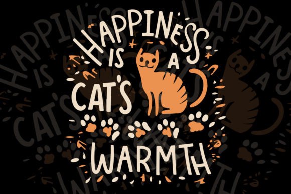 Happiness a Cats Warmth T Shirt Design Graphic T-shirt Designs By mdabuzafor5050