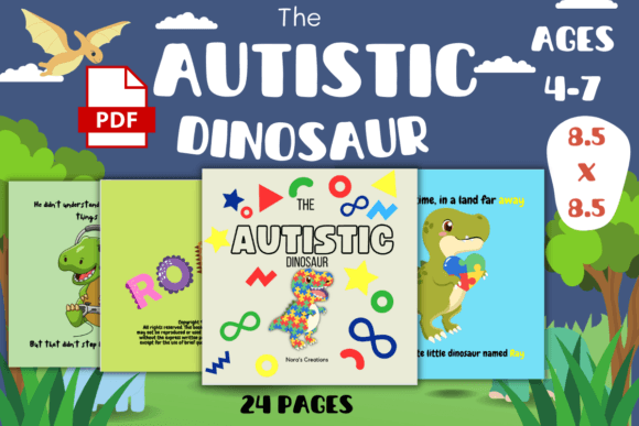 The Autistic Dinosaur - Picture Book Gráfico 1st grade Por Nora as
