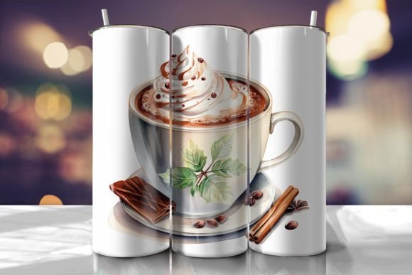 Hot Chocolate Tumbler Tumbler Wrap 5 Illustration Modèles d'Impression Par R.Ray Design