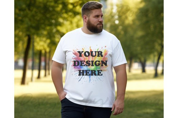 Plus Size ManT-shirt Mock Up Graphic Product Mockups By Designs by Donna