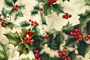 Vintage Holly Leaves: Classic Festive Graphic Backgrounds By Fun Digital 5