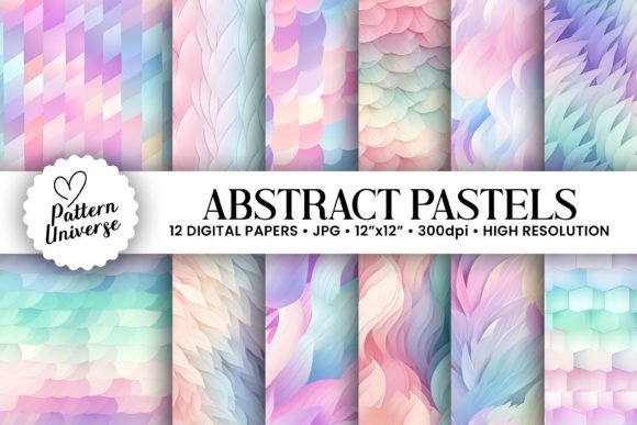 Abstract Pastel Ombre Digital Papers Gráfico Patrones de Papel Por Pattern Universe