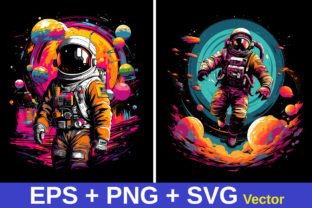 Astronaut Sublimation T-shirt Design Illustration Graphiques AI Par sumon758 2