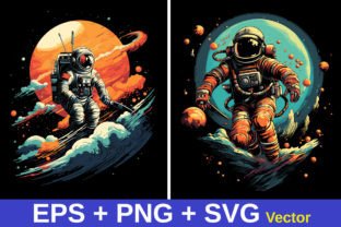 Astronaut Tshirt Design Bundle Vector Graphic AI Graphics By sumon758 2
