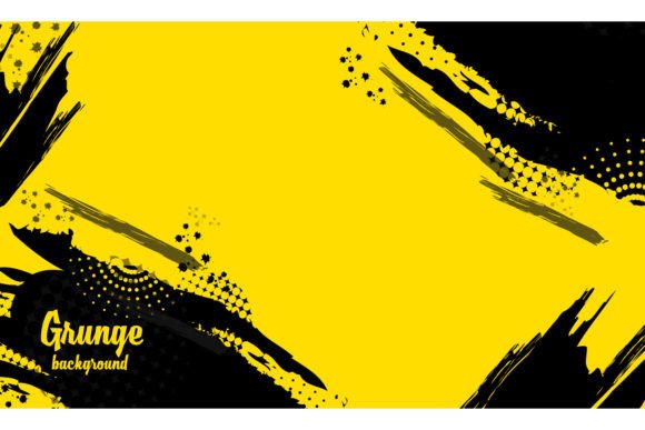 Yellow and Black Abstract Grunge Paint Graphic Graphic Templates By Muhammad Rizky Klinsman