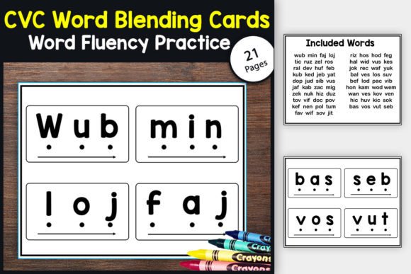 CVC Word Fluency: Blending & Flash Cards Grafik Erste Klasse Von TheStudyKits