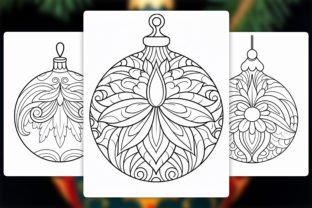 Christmas Ornament Coloring Book for KDP Graphic Coloring Pages & Books Adults By ekradesign 3