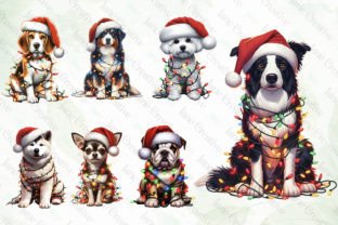 Dog Wrapped in Christmas Lights Bundle Graphic Illustrations By JaneCreative 2