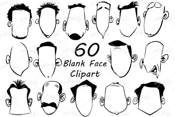 Doodle Blank Faces Clipart Graphic Illustrations By passionpngcreation