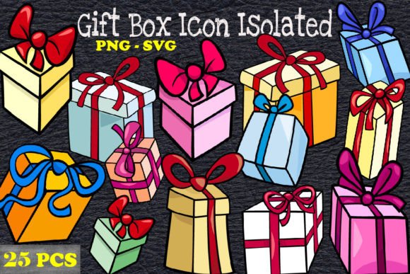 Gift Box Icon Isolated - Clipart Graphic Crafts By Tourmalinwolf