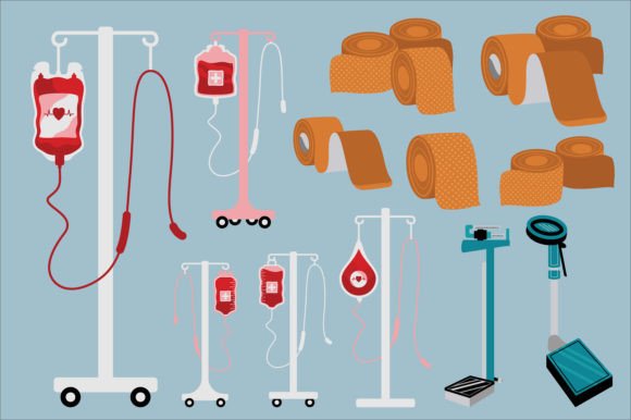 Medical Tools Collection Afbeelding Afdrukbare Illustraties Door Alit Design