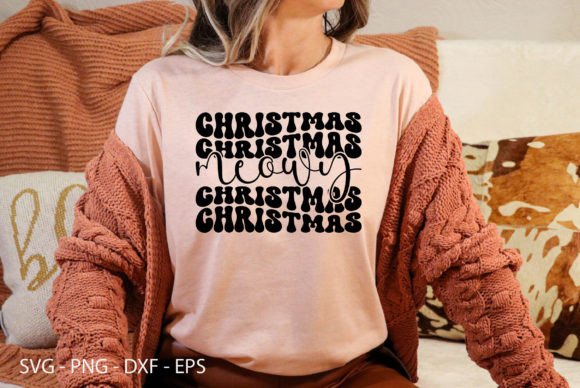Meowy Christmas Png Cat Lover Merry Ch Gráfico Designs de Camisetas Por Svg_Tshirt