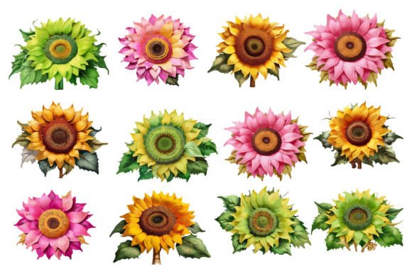 Sublimation Sunflower Stickers Graphic Illustrations By Mousumebd