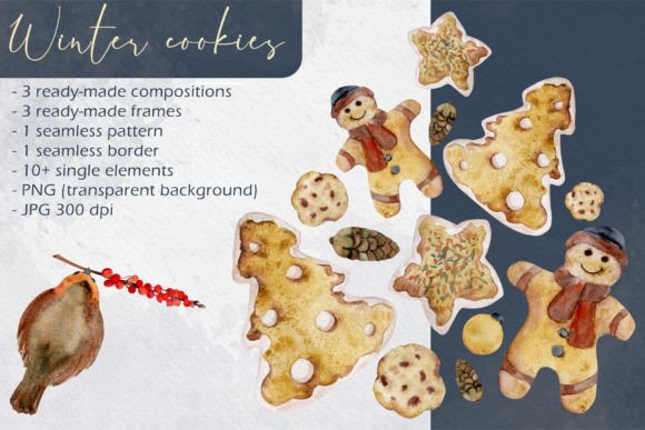 Winter Cookies Grafica Illustrazioni Stampabili Di msflaffy
