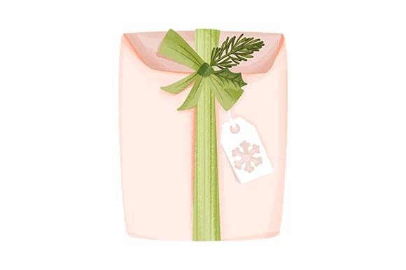 Christmas Gift Parcel with Green Ribbon Weihnachten Craft-Schnittdatei Von Creative Fabrica Crafts